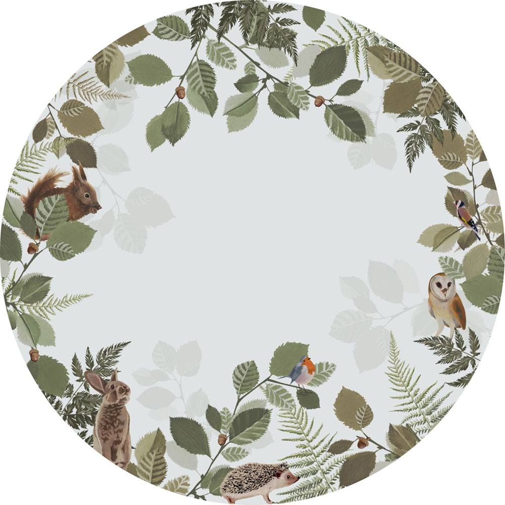 Self-adhesive round animal wall mural  159082, diameter 140 cm, Forest Friends, Esta