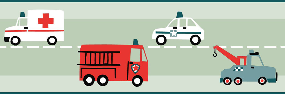 Children's non-woven wallpaper border Cars 178705, Little Bandits, Esta