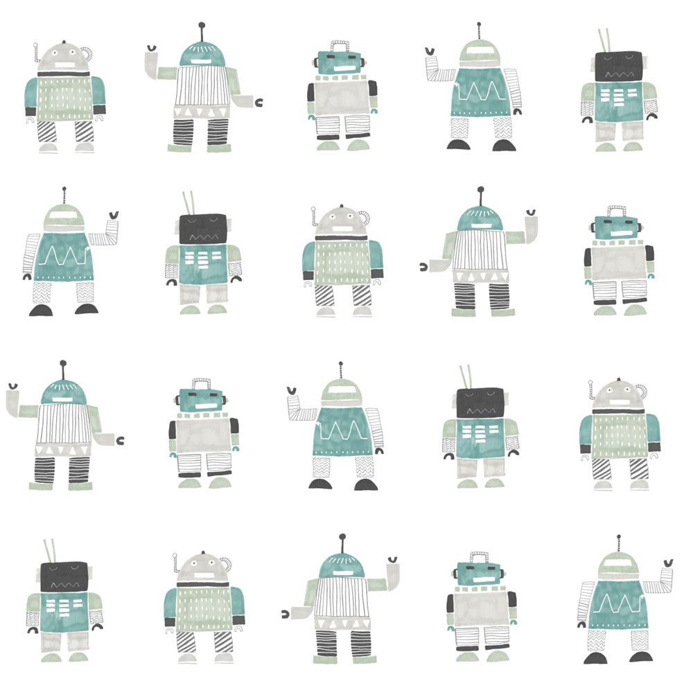 Non-woven wallpaper for children, Robots 138938, Little Bandits, Esta