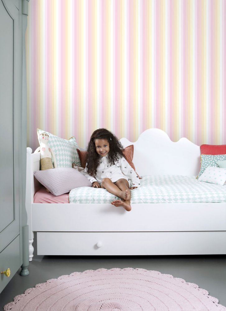 Non-woven stripes wallpaper 138924, Little Bandits, Esta