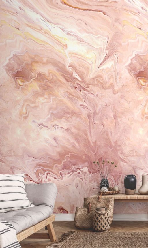 Non-woven wall mural, imitation of pink marble A54201, 159 x 280 cm, One roll, one motif, Grandeco