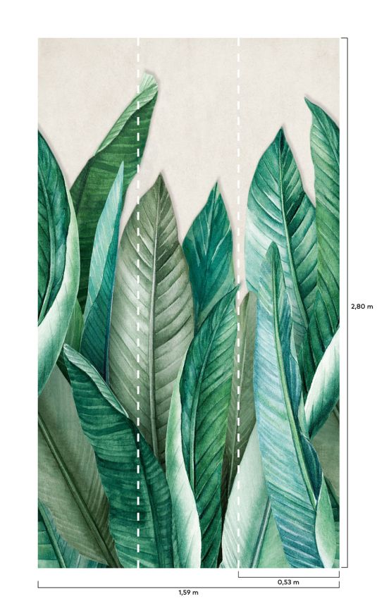 Non-woven wall mural Banana tree leaves A39501, 159 x 280 cm, One roll, Murals, Grandeco