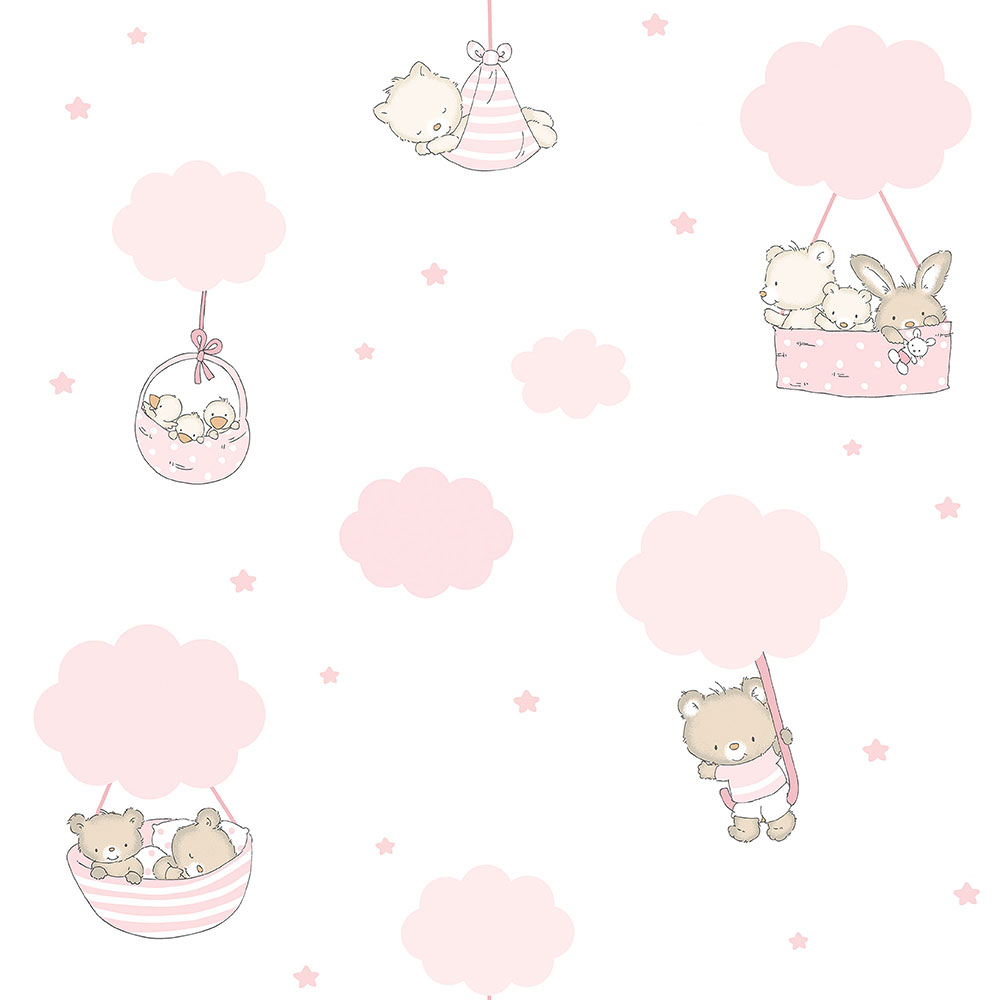 Paste Paper Clouges Paper children's wallpaper with animals on clouds 452-2, Pippo, ICH ...