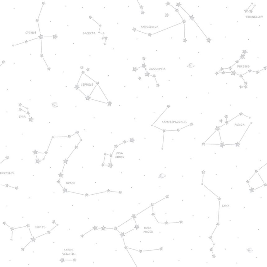 White-grey paper wallpaper Constellations 3362-2, Oh lala, ICH Wallcoverings