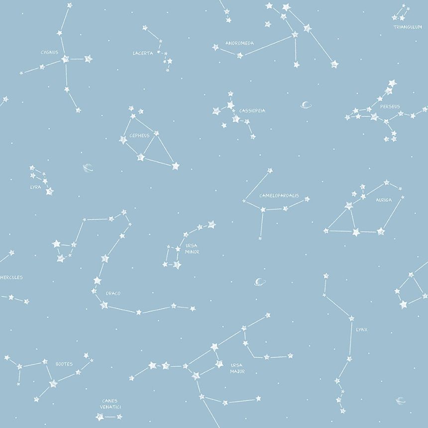 Blue paper wallpaper Constellations 3361-2, Oh lala, ICH Wallcoverings
