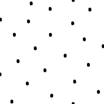 White paper wallpaper with black dots 3359-1, Oh lala, ICH Wallcoverings