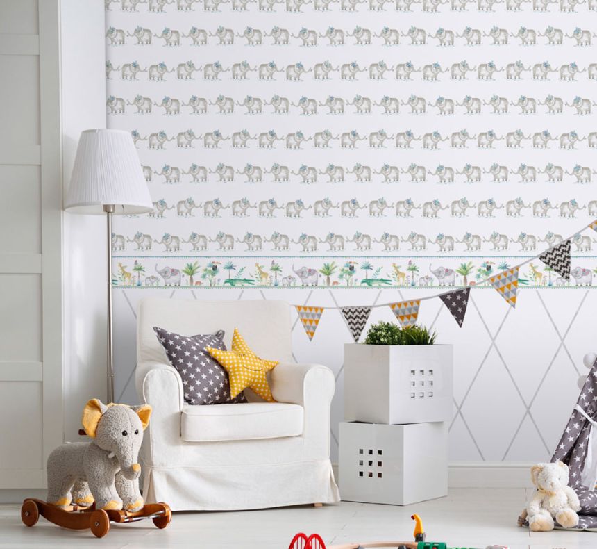 Paper geometric pattern wallpaper with diamonds 3357-2, Oh lala, ICH Wallcoverings
