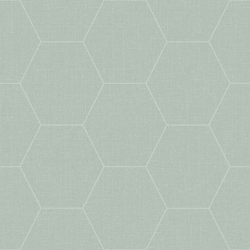 Non-woven geometric pattern wallpaper with hexagons 148750, Blush, Esta Home