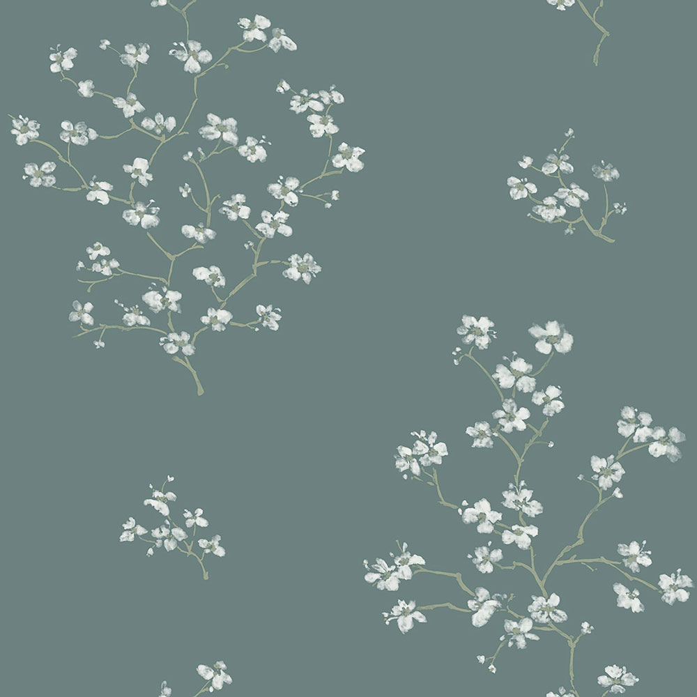 Non-woven wallpaper with flowering twigs 148736, Blush, Esta Home