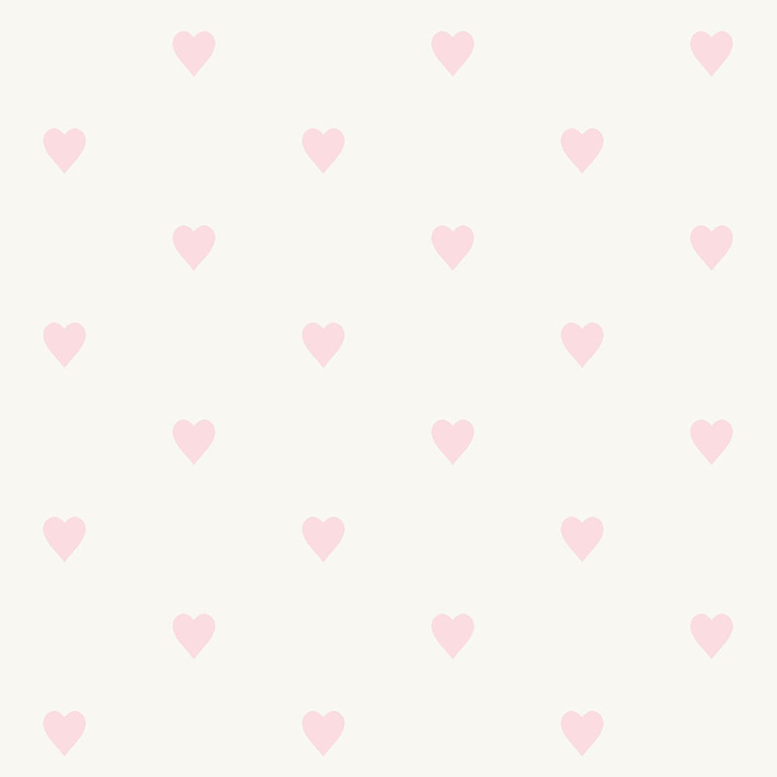 Metallic children's non-woven wallpaper with pink hearts 347705, Precious, Origin