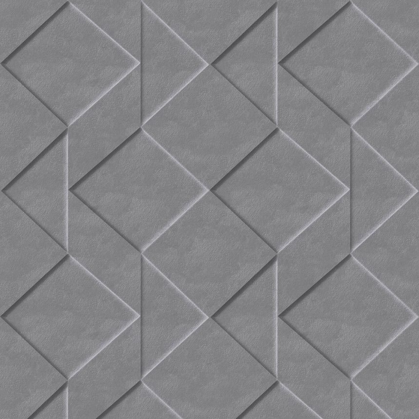 Non-woven gray geometric 3D wallpaper M41409, Loft, Ugépa