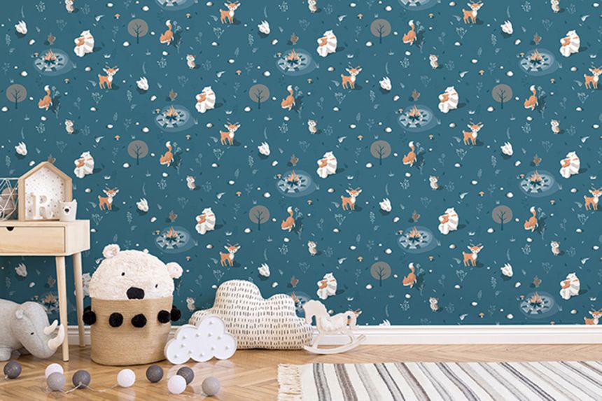 Non-woven children's wallpaper with animals L31307, My Kingdom, Ugépa