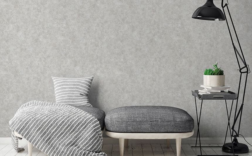 Non-woven waterproof gray concrete wallpaper M55007 - Structures, Ugépa