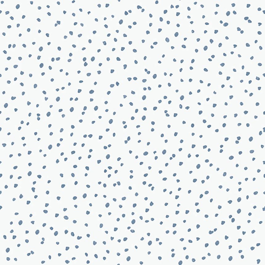 Non-woven children's white wallpaper with blue spots L99301, My Kingdom, Ugépa