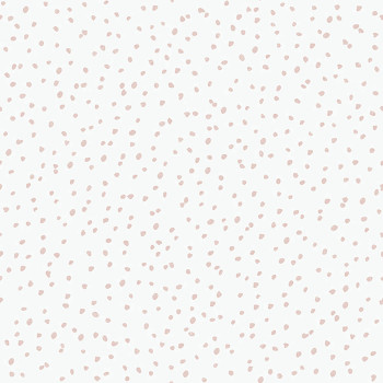 Non-woven children's white wallpaper with pink spots L99303, My Kingdom, Ugépa