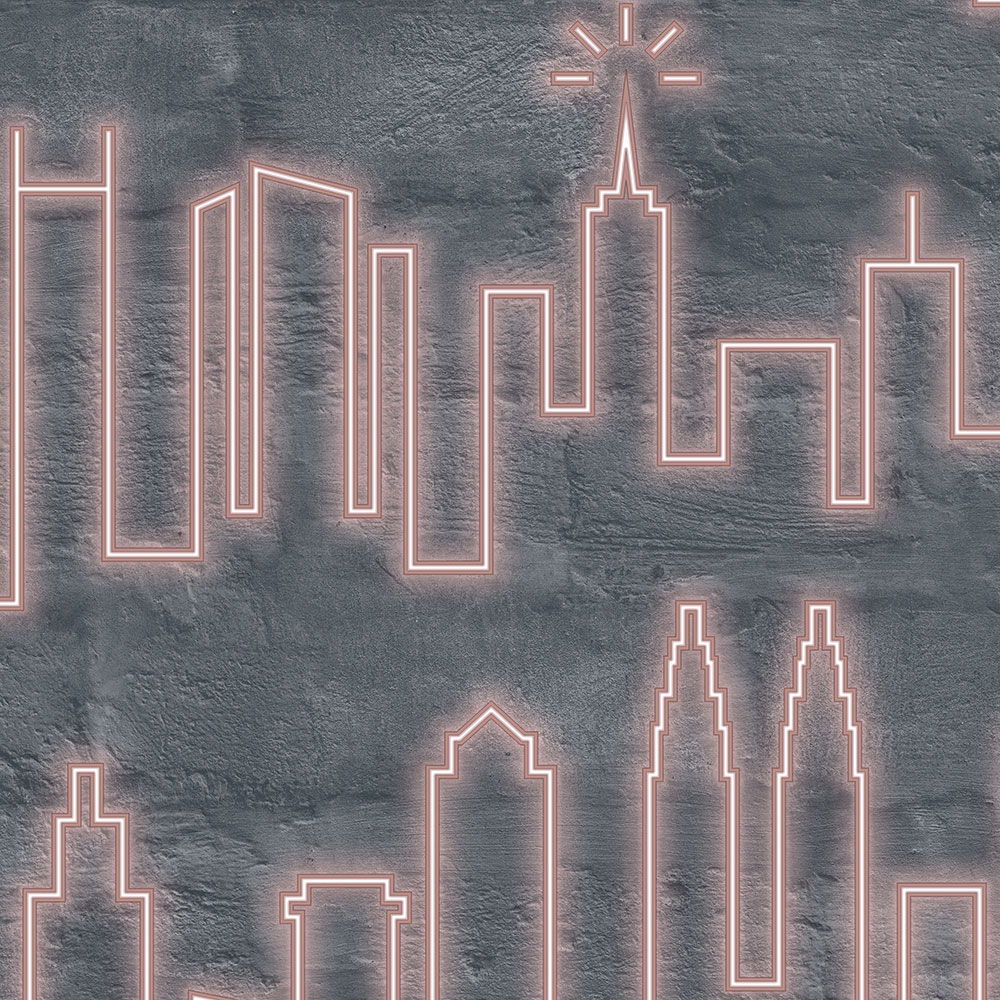 Non-woven neon wallpaper - New York - M53103, Loft, Ugépa