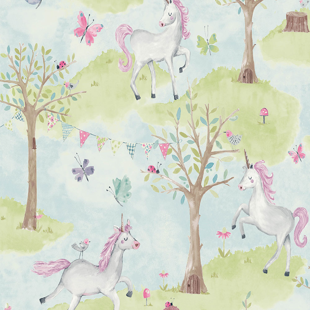 Romantic non-woven wallpaper with unicorns JS2001, Jack´N Rose 2024 , Grandeco