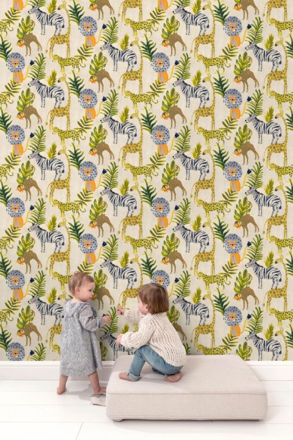 Non-woven children's wallpaper with animals JS2101, Jack´N Rose 2024 , Grandeco