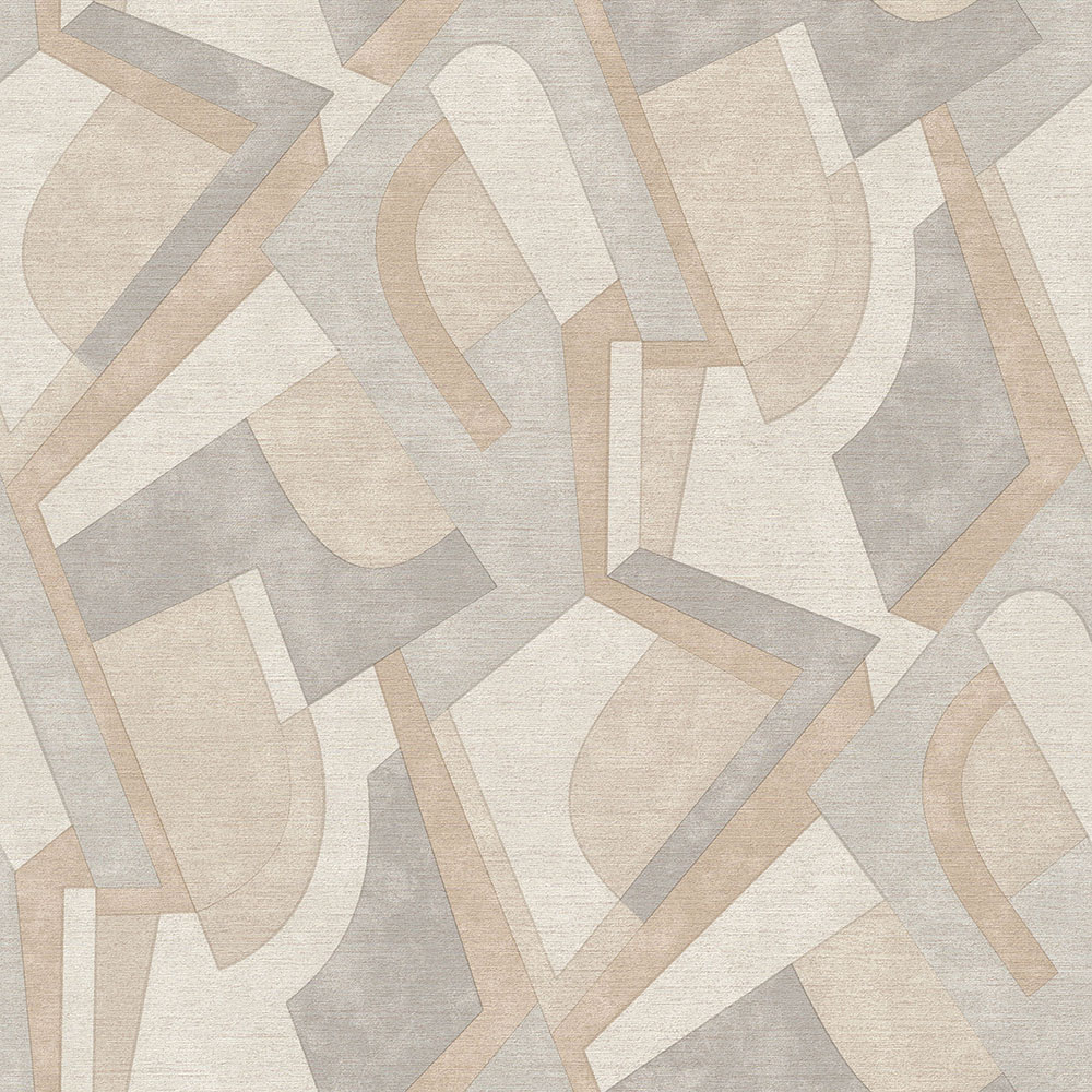 Geometric pattern wallpaper beige-gray MU3404 Muse, Grandeco | Over
