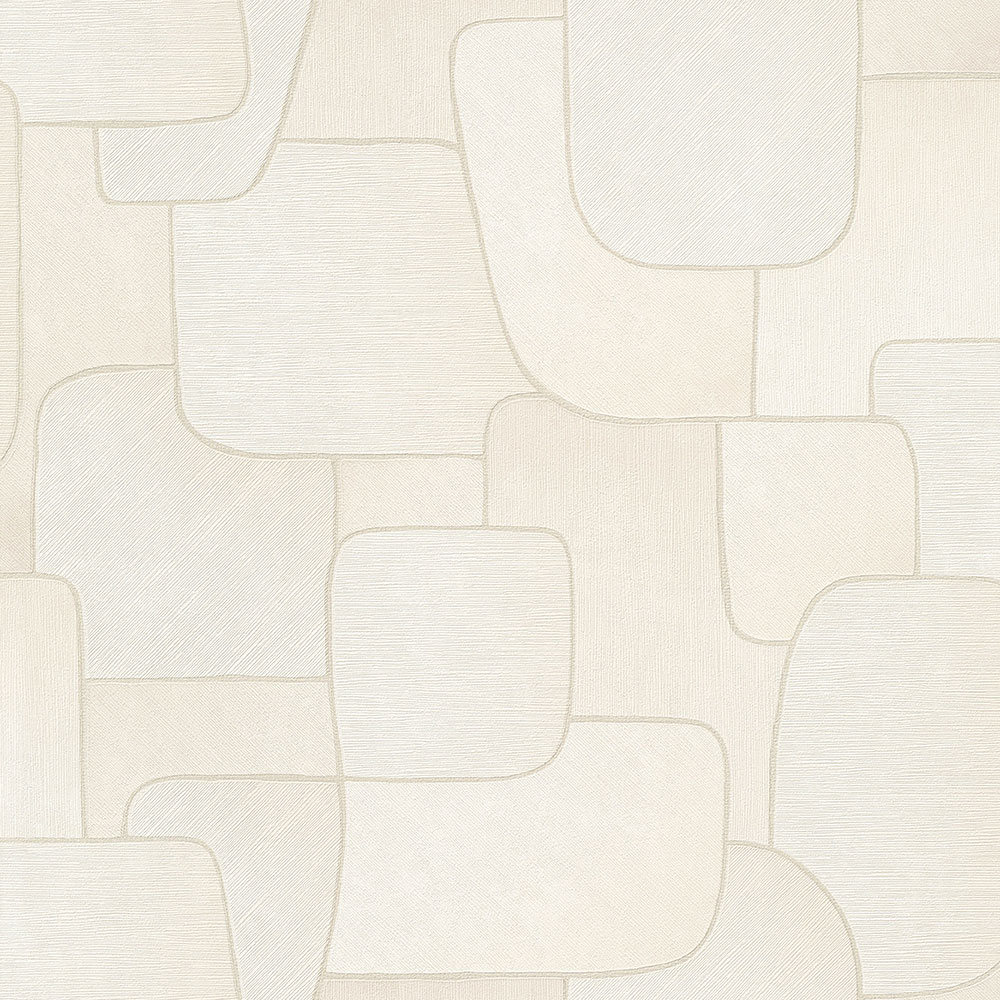 Geometric pattern wallpaper, cream color MU3101 Muse, Grandeco