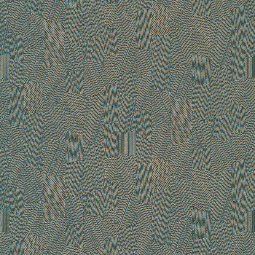 Geometric pattern wallpaper, blue with golden reflections MU3006 Muse, Grandeco