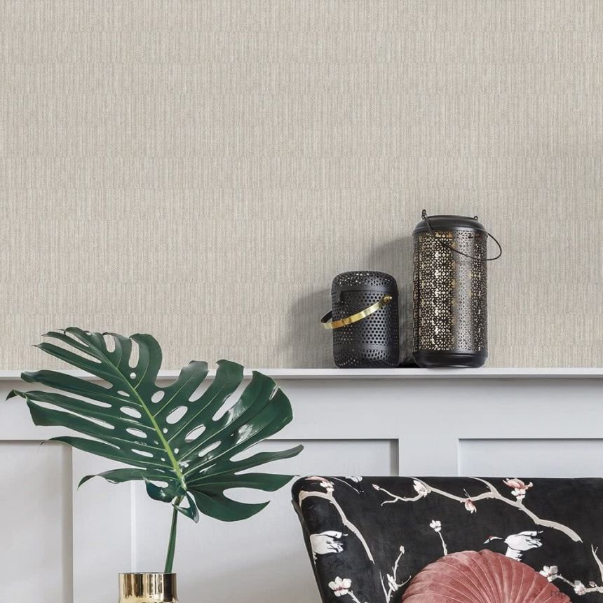 Gold-beige non-woven wallpaper - bamboo imitation 6509-5, Batabasta, ICH Wallcoverings