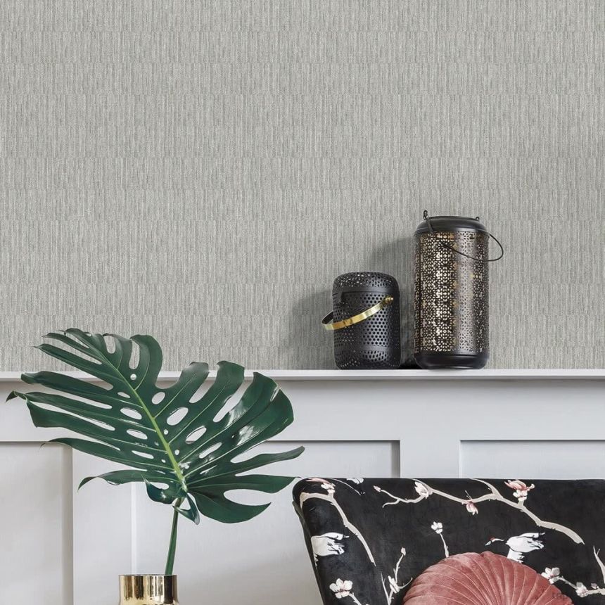 Gray-green non-woven wallpaper - bamboo imitation 6509-3, Batabasta, ICH Wallcoverings