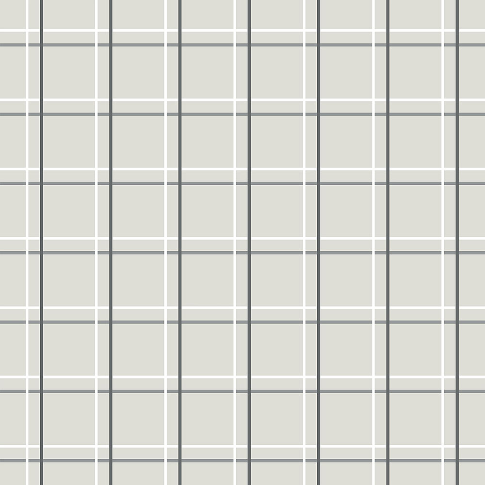 Gray geometric design wallpaper, tartan 6505-2, Batabasta, ICH Wallcoverings