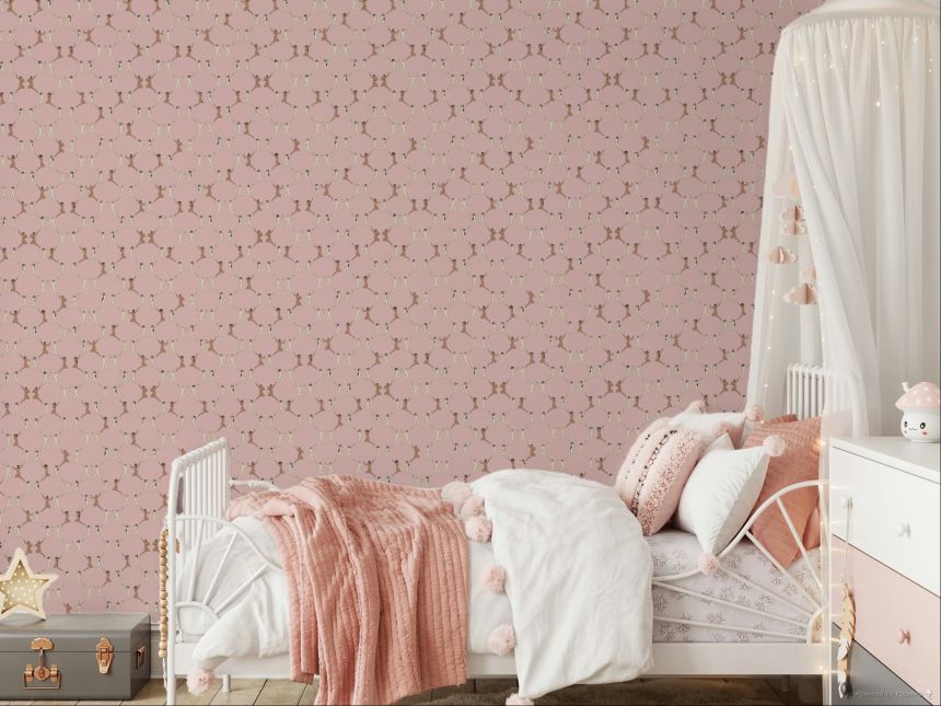 Unusual, pink non-woven wallpaper 6500-4, Batabasta, ICH Wallcoverings