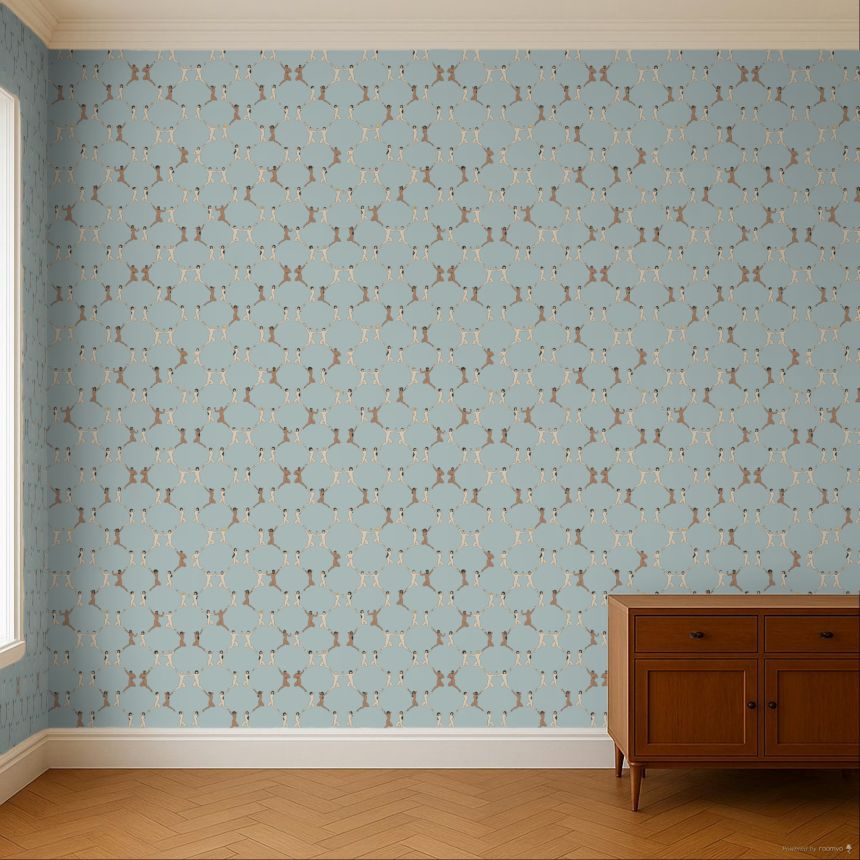 Unusual, blue non-woven wallpaper 6500-1, Batabasta, ICH Wallcoverings
