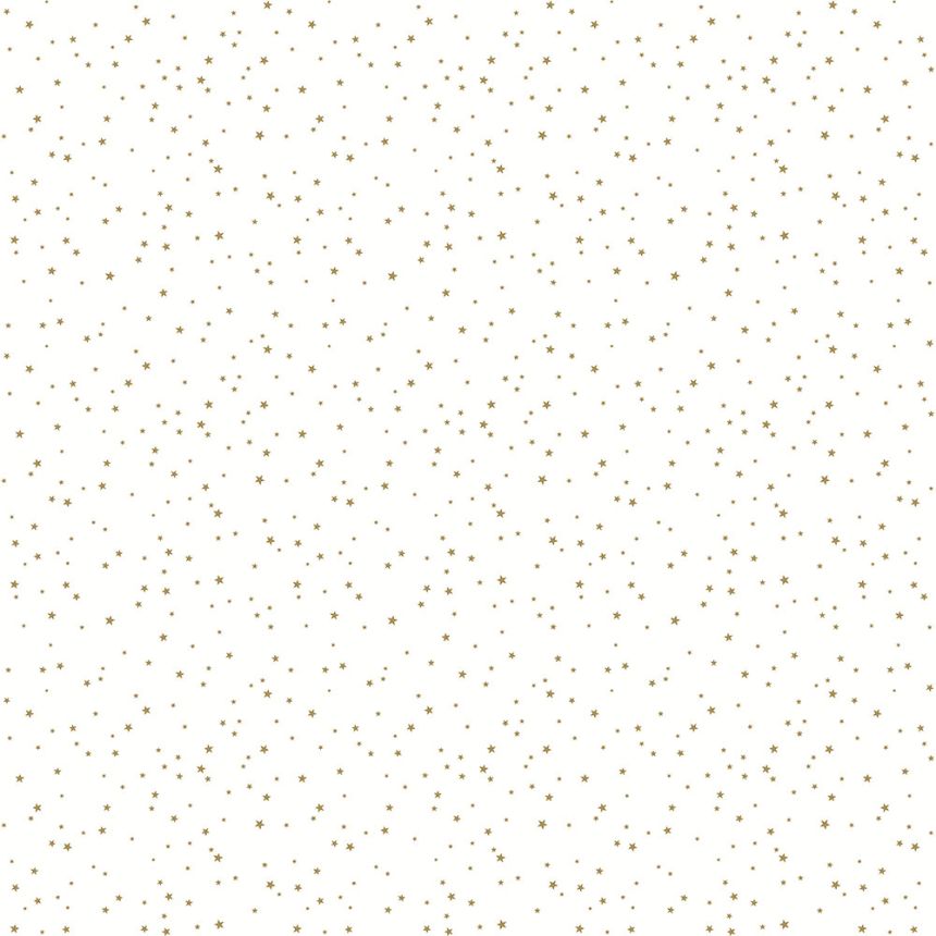 White children's wallpaper with golden stars 7005-2, Noa, ICH Wallcoverings