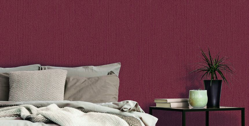 Burgundy non-woven stripes wallpaper - golden stripes J72410, 272410, Couleurs 2, Ugépa