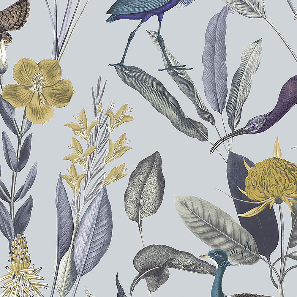 Non-woven wallpaper with herons 111721, Genesis, Graham & Brown