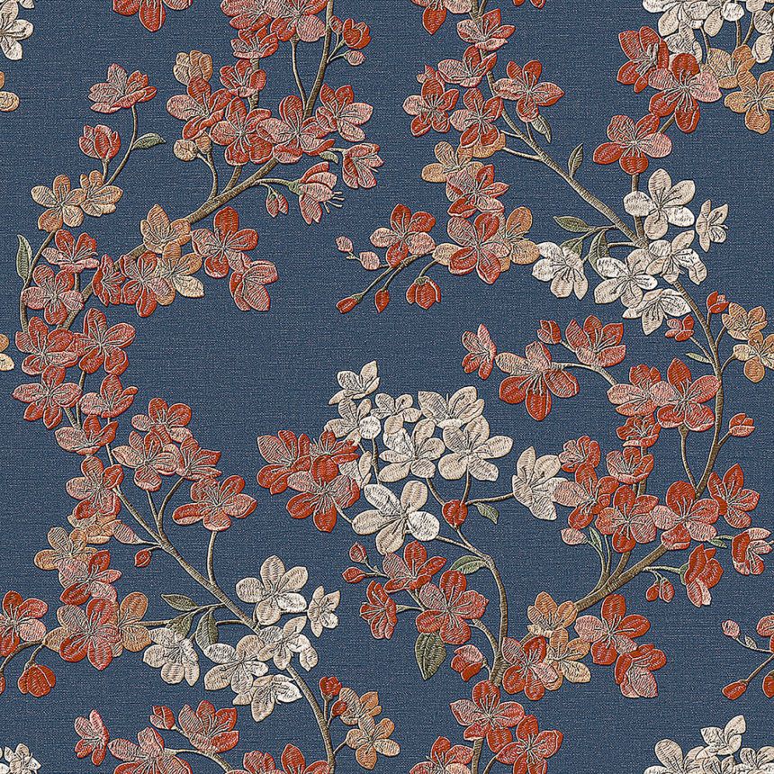 Luxury blue non-woven floral wallpaper  GR322206, Grace, Design ID