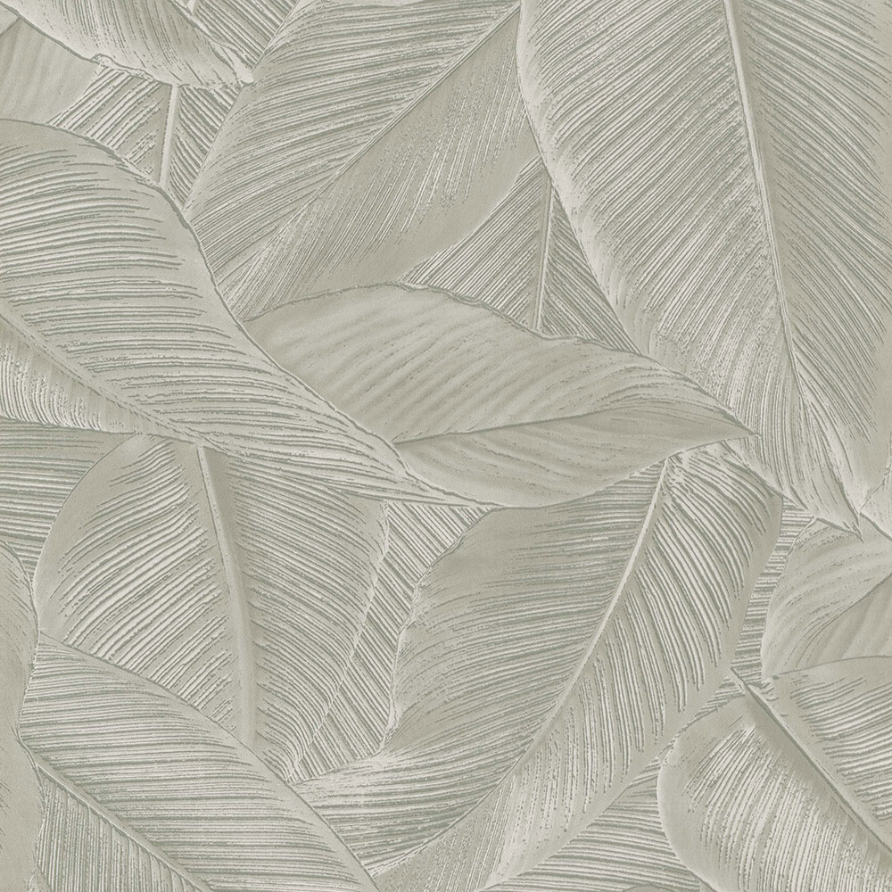 Green non-woven wallpaper, leaves 221172, Rivi?ra Maison 3, BN Walls