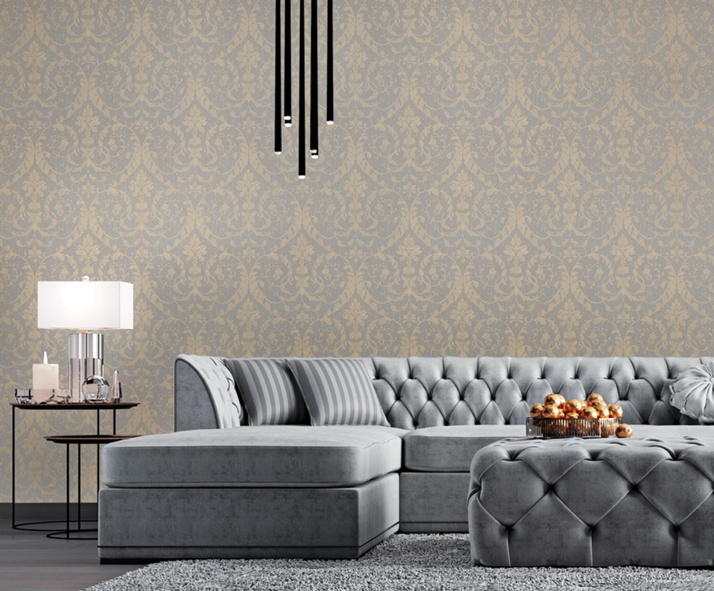 Luxury gray-gold baroque wallpaper M13041, Murella Italia, Zambaiti Parati  | Wallpapers Vavex • More than 12000 designs • Wall murals |  