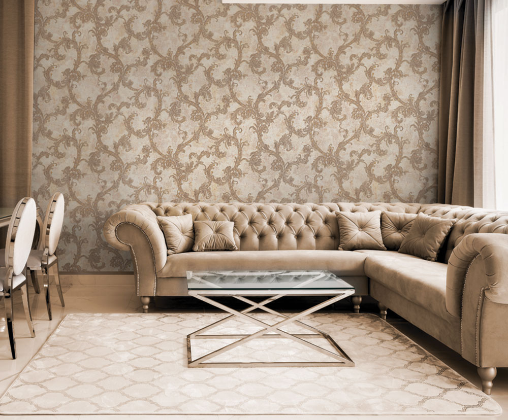Luxury gray-brown baroque wallpaper M13025, Murella Italia, Zambaiti Parati