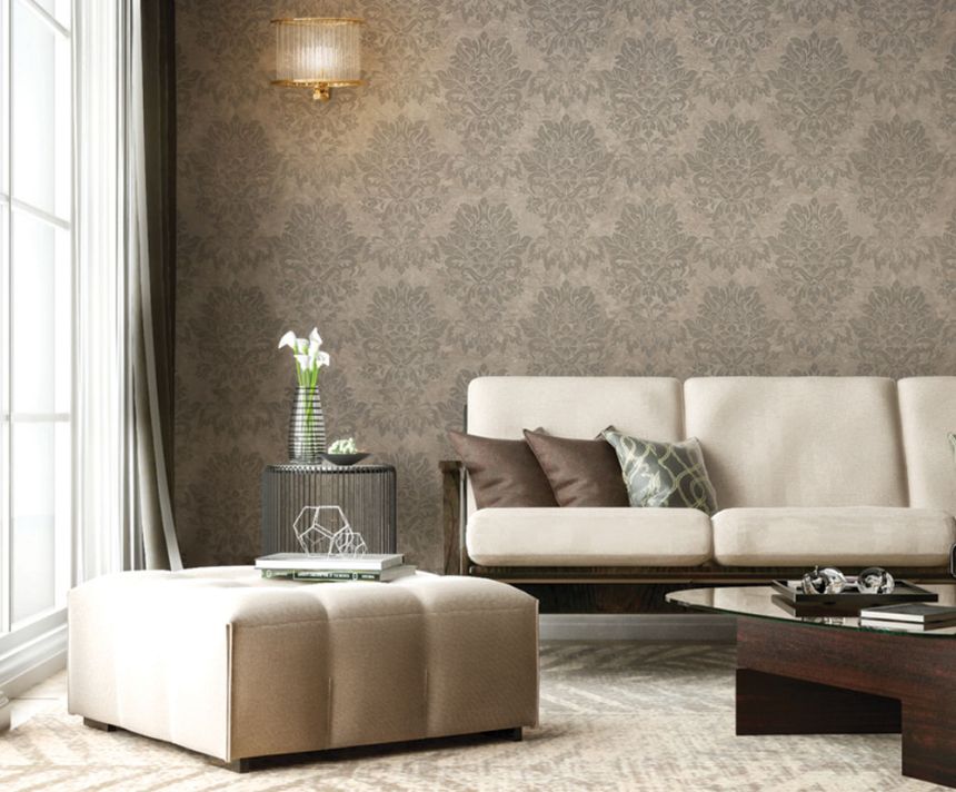 Luxury gray-beige wallpaper ornaments M13015, Murella Italia, Zambaiti Parati