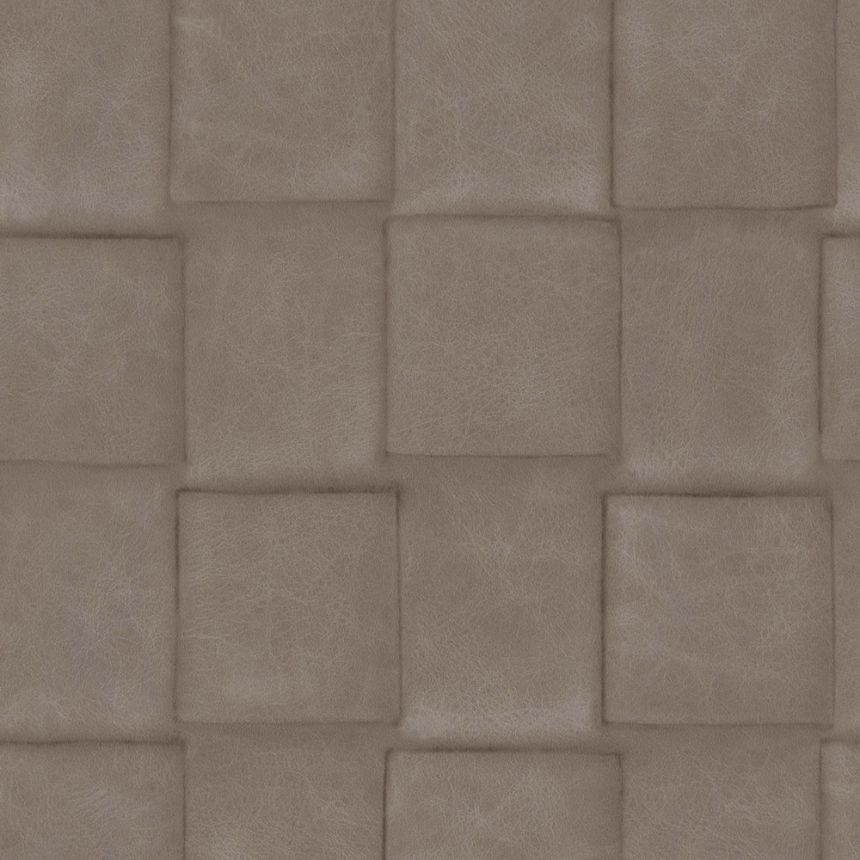 Brown non-woven 3D wallpaper, imitation leather 221110, Rivi?ra Maison 3, BN Walls