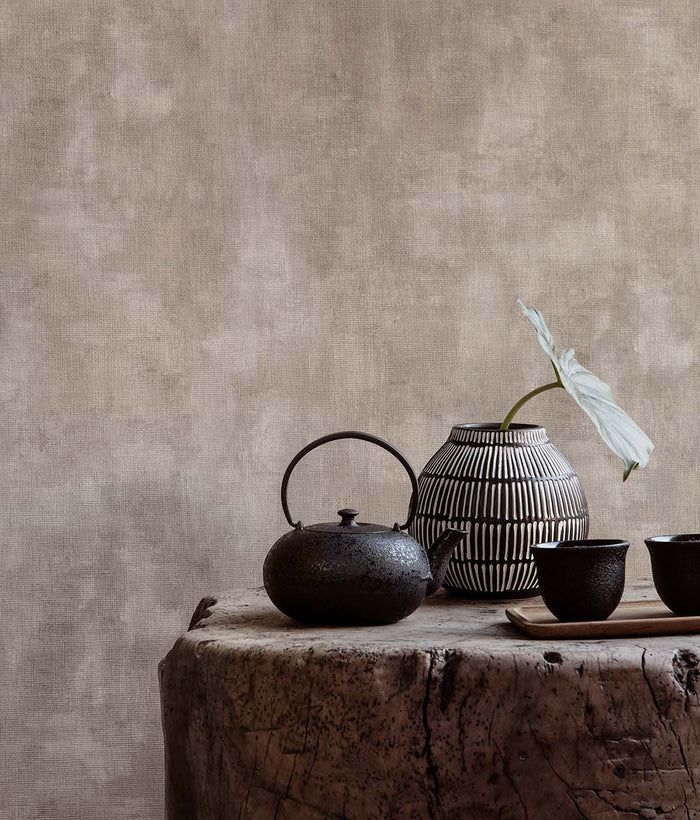 Non-woven wallpaper, brown, fabric imitation, TA25006 Tahiti, Decoprint