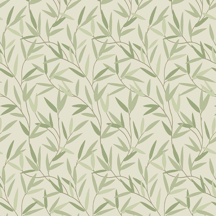 Non-woven wallpaper with green bamboo twigs 113364, Laura Ashley, Graham & Brown