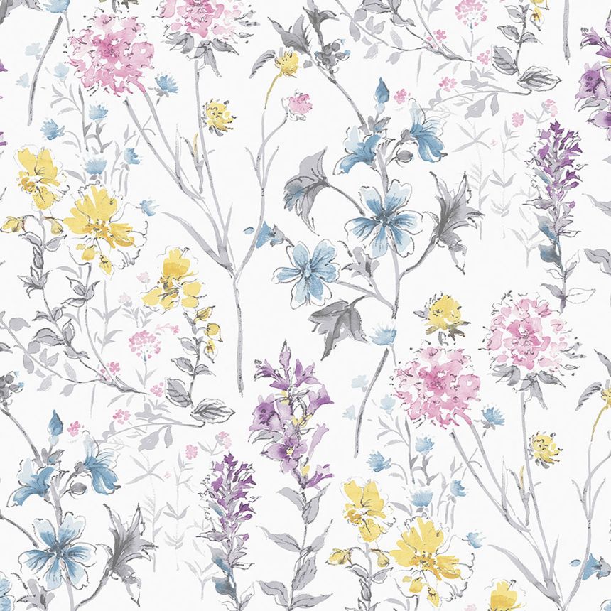 Non-woven wallpaper meadow flowers 113363, Laura Ashley, Graham & Brown