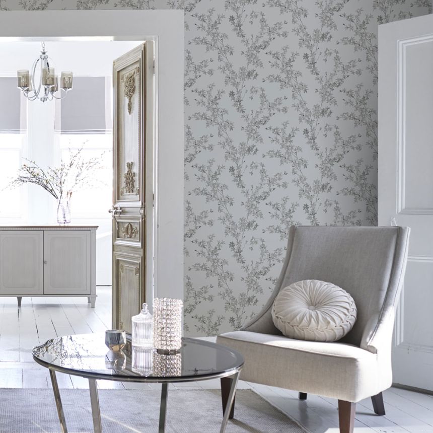 Non-woven wallpaper with laburnum twig 113349, Laura Ashley, Graham & Brown