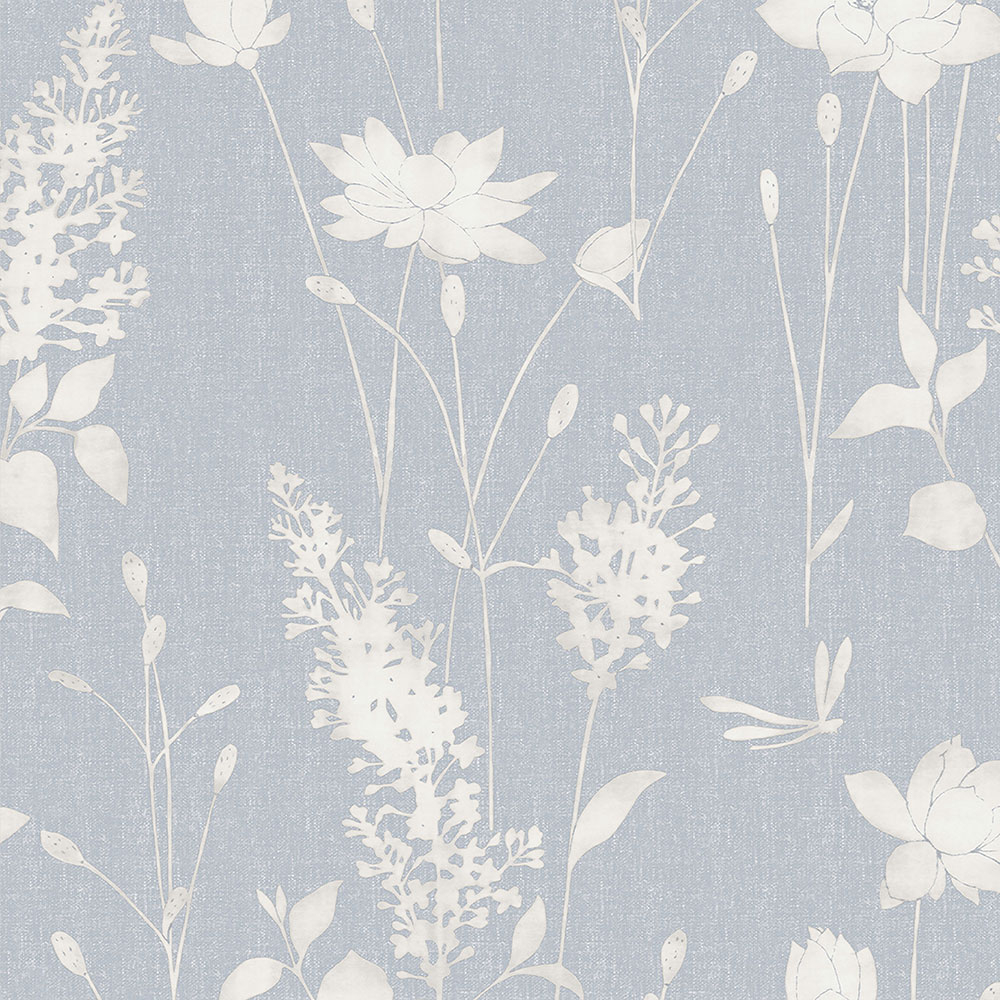 Non-woven wallpaper with white flowers 113343, Laura Ashley, Graham & Brown