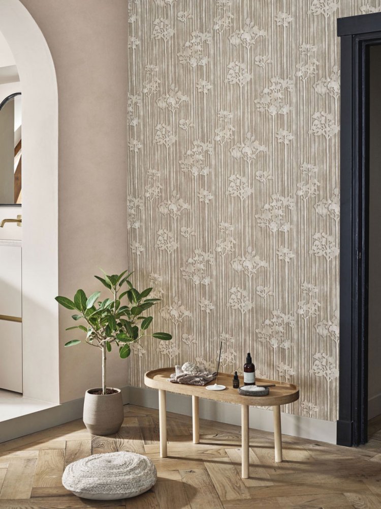 Beige non-woven wallpaper, trees, 221081, Imagine, BN Walls