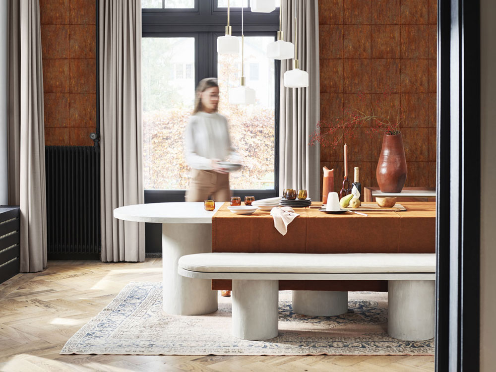 Brown stucco plaster effect wallpaper, 221072, Imagine, BN Walls