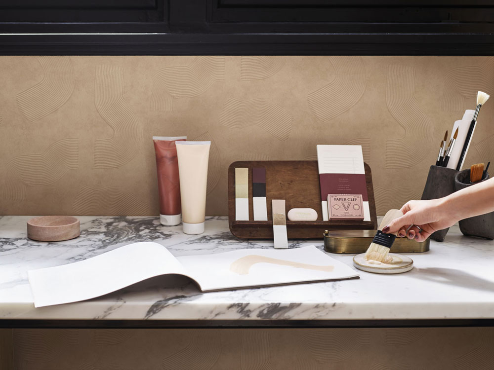 Beige stucco plaster effect wallpaper, 221042, Imagine, BN Walls