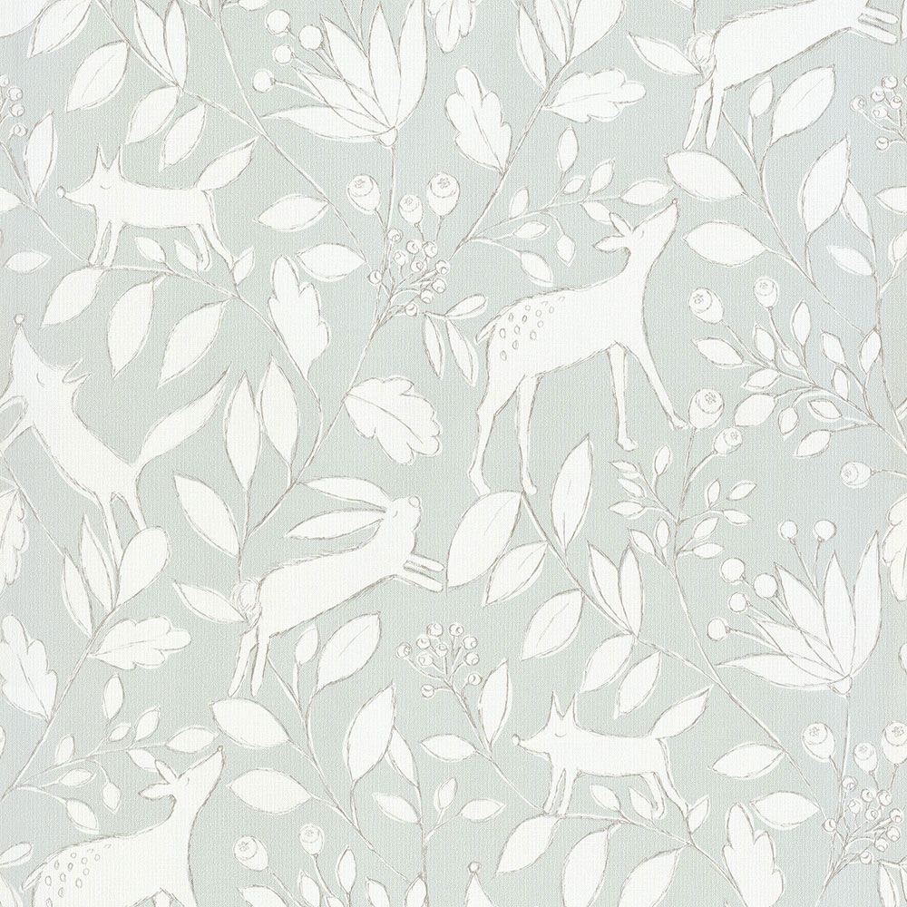 Gray children's wallpaper with forest animals 220794, Doodleedo, BN Walls