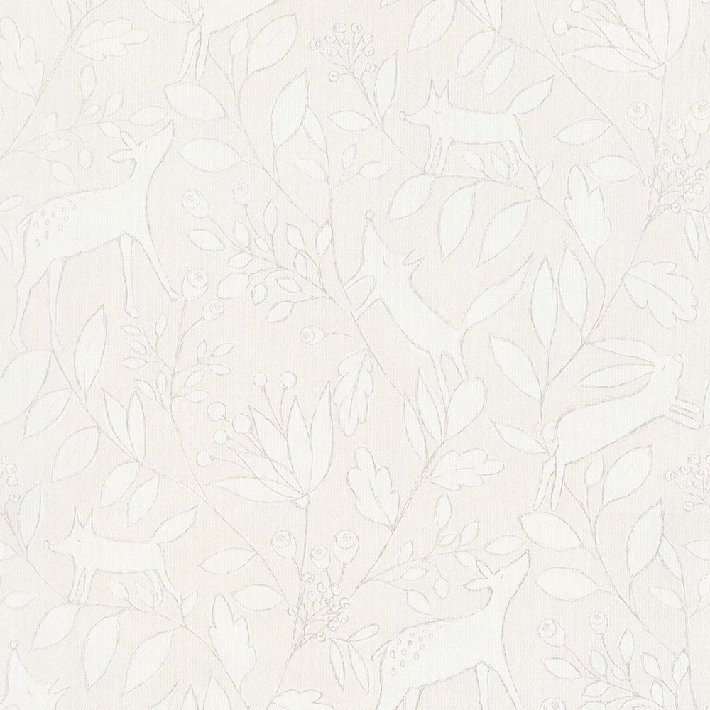 Cream children's wallpaper with forest animals 220790, Doodleedo, BN Walls