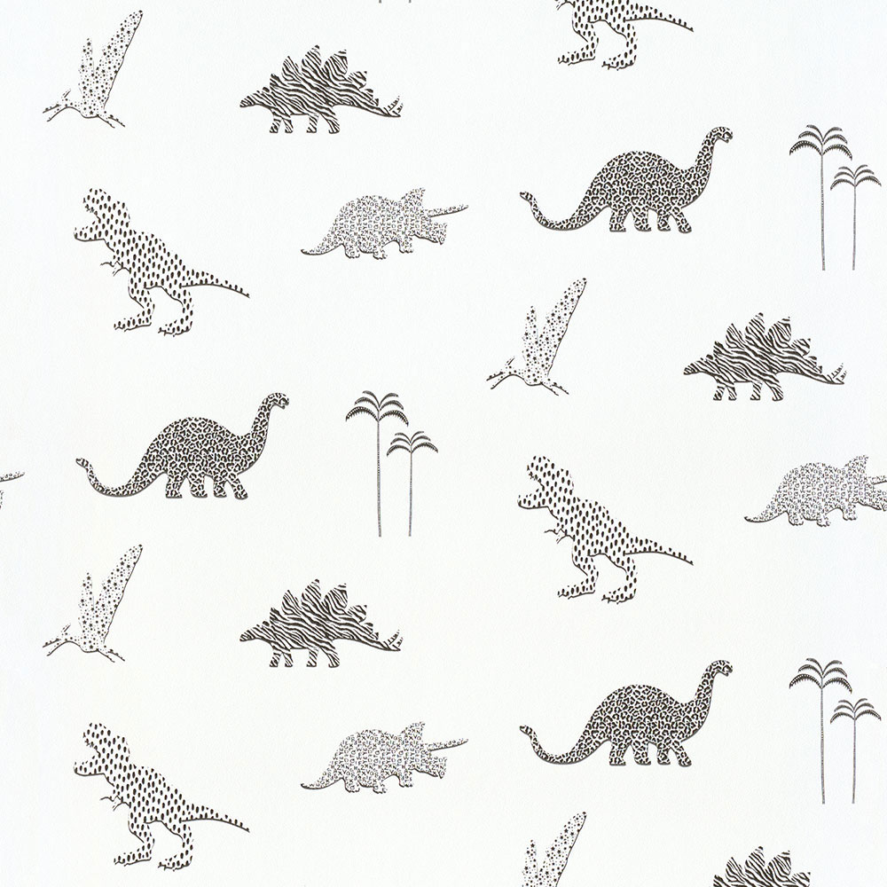 Black and white children's wallpaper with dinosaurs 220783, Doodleedo, BN Walls